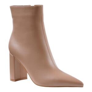 GC Shoes Women's Maren Block Heel Pointed Toe Dress Booties Tan Size 6